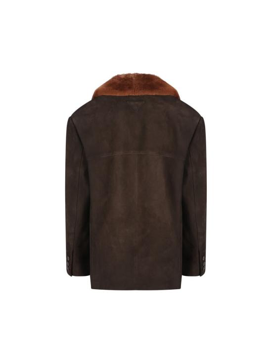 25FW 프라다 스웨이드 앤 셔링 카방 자켓  56A2221V97F0192 AI25 EBONY - PRADA