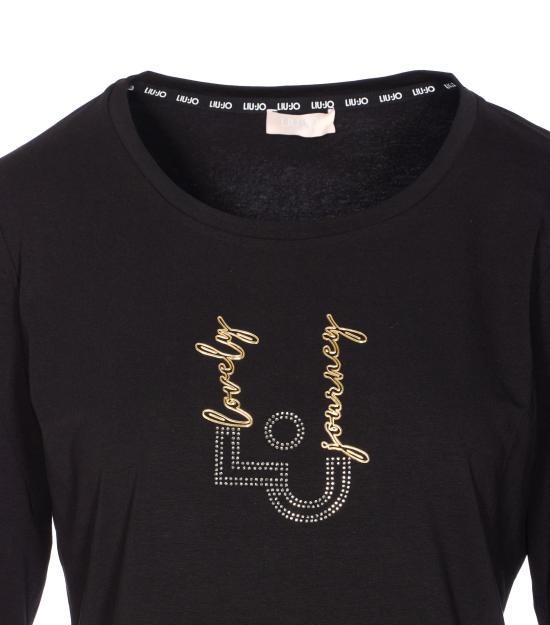 25FW 리우조 긴팔 티셔츠 TF5169JS003 M9910 Black - LIU JO