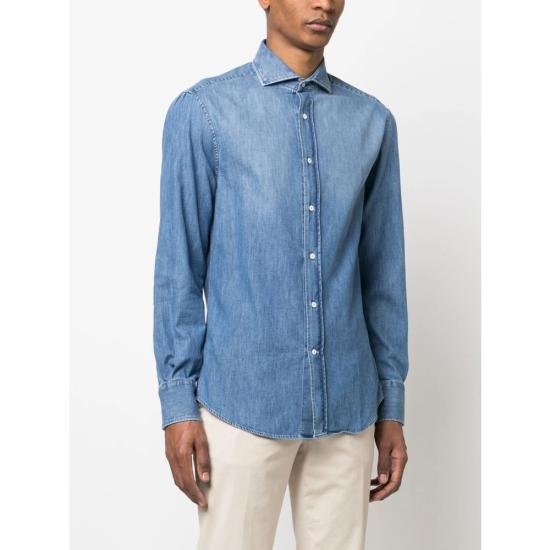 25FW 브루넬로 쿠치넬리 셔츠 MH1921718 C8333 BLUE - BRUNELLO CUCINELLI