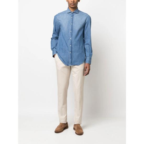 25FW 브루넬로 쿠치넬리 셔츠 MH1921718 C8333 BLUE - BRUNELLO CUCINELLI