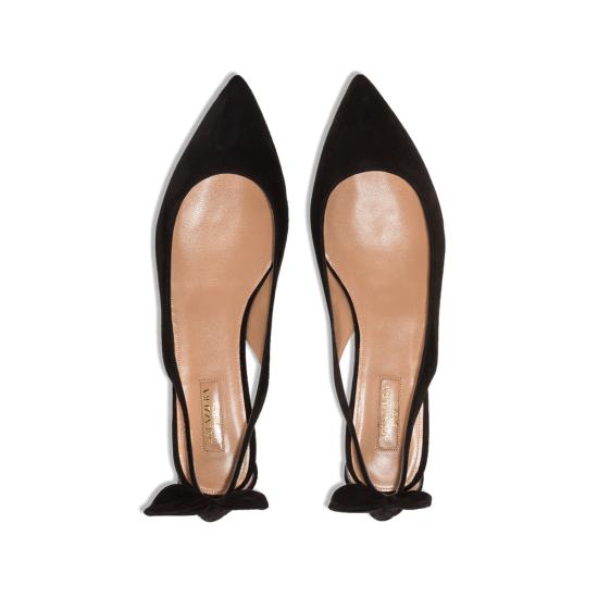 26SS 아쿠아주라 플랫 슈즈 DENFLAB0 SUE 000 BLACK - AQUAZZURA