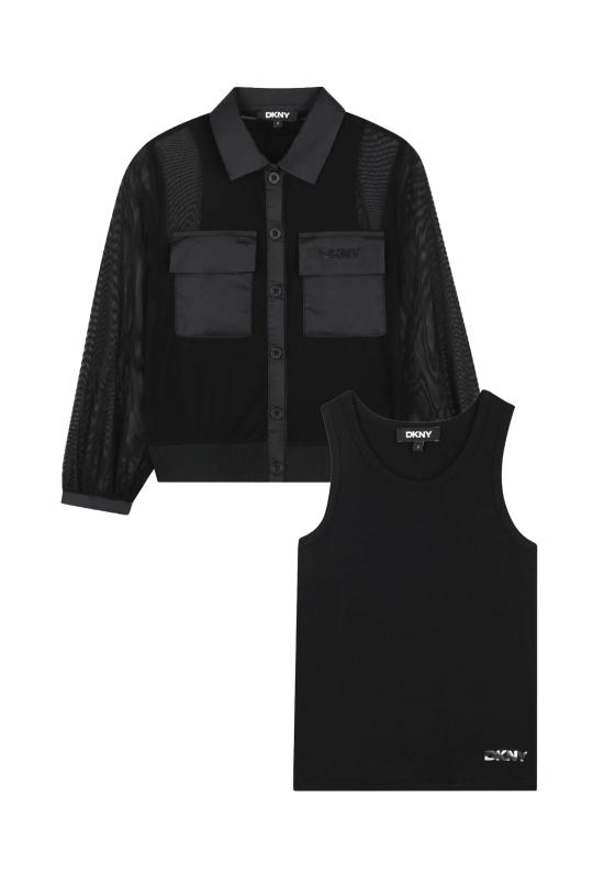 25FW [키즈] 디케이엔와이 셔츠 D62352 09B BLACK - DKNY