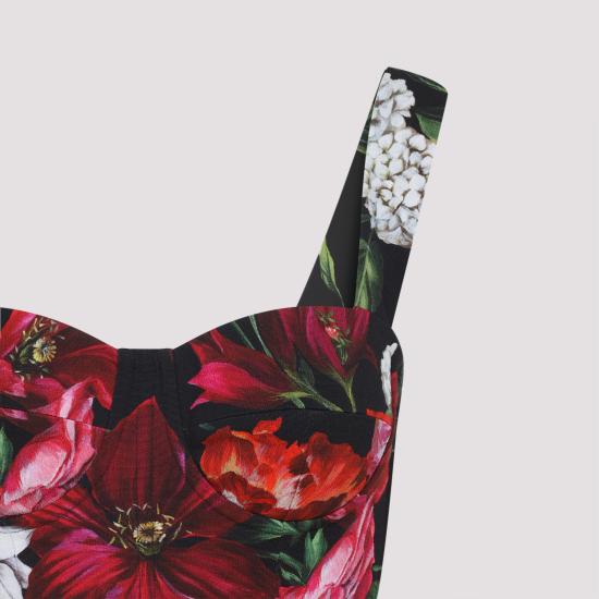 25FW 돌체앤가바나 미디 원피스 F6TZZT FSRQT HN5PB ANEMONI GIGLI - DOLCE & GABBANA