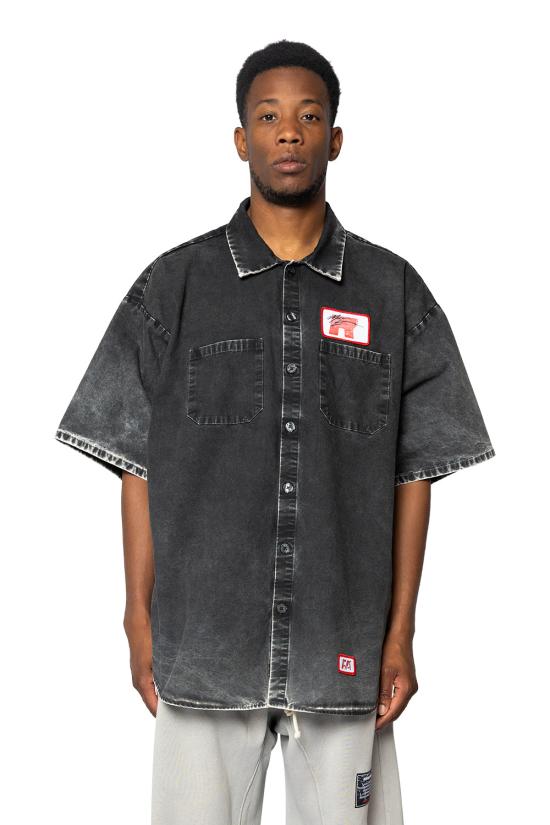 25FW 리빙톤 르아 레비스 123 반팔 셔츠 WORK SI08 WBLK