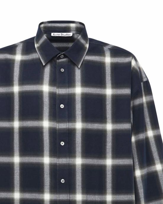 25FW 아크네 스튜디오 셔츠 BB0632 AV7 NAVY MULTI - ACNE STUDIOS