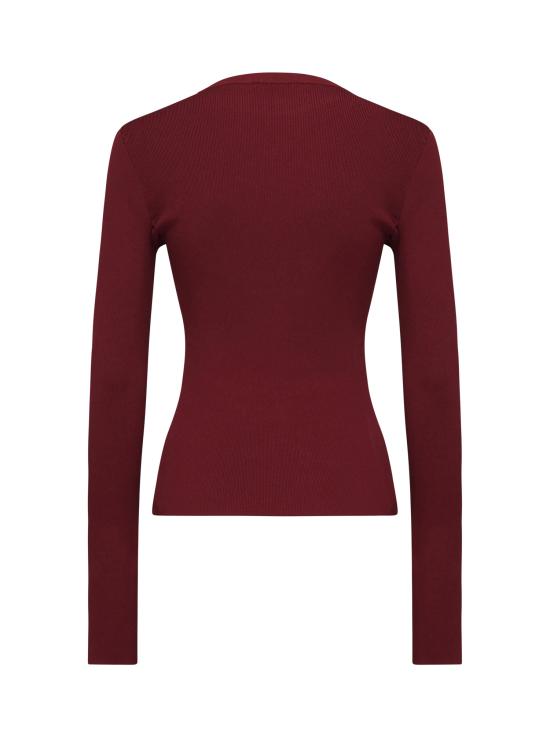 25FW 발렌시아가 로고 크루넥 니트 835494 T52316010 Bordeaux black - BALENCIAGA