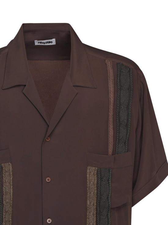 25FW 마리아노 반팔 셔츠 MGFW25TT03870 3233 Brown - MAGLIANO