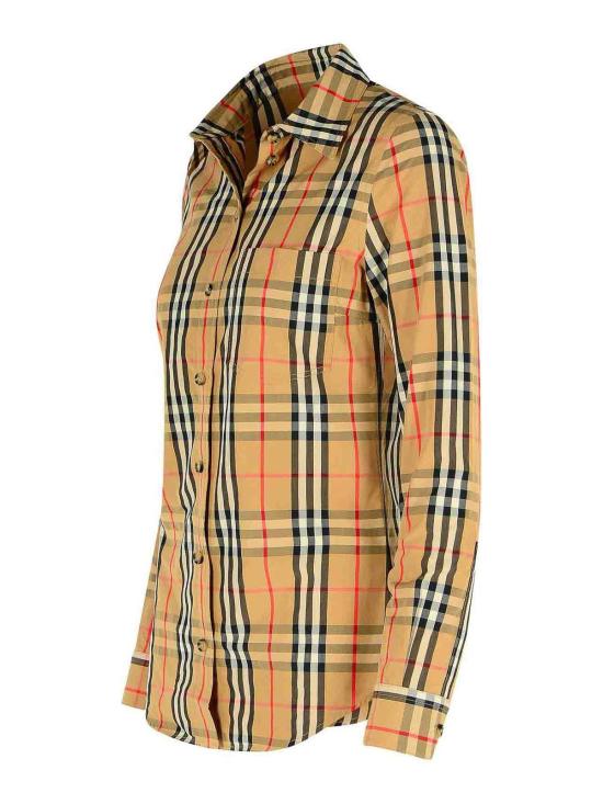  버버리 라프윙 체크 롱 슬리브 셔츠 8111847 Beige - BURBERRY