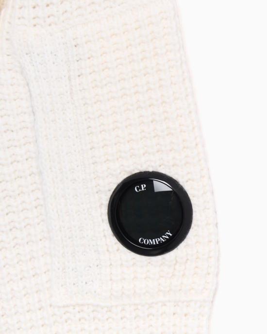25FW 씨피 컴퍼니 집업 니트 19CMKN131A110149A 103 GAUZE WHITE - C.P. COMPANY