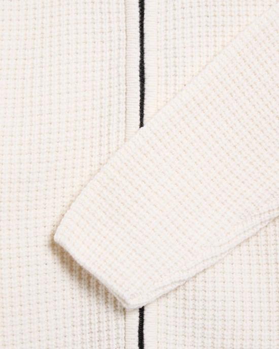 25FW 씨피 컴퍼니 집업 니트 19CMKN131A110149A 103 GAUZE WHITE - C.P. COMPANY