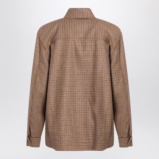 25FW 생로랑 셔츠 843378YZ9CH 9773 BROWN CHECK - SAINT LAURENT