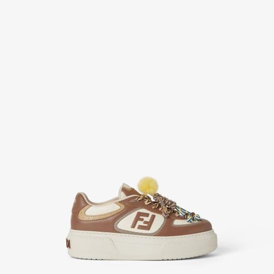 25FW 펜디 매치 소프트 레더 로우탑 스니커즈 8E8721 AY9NF1TO6 BEIGE