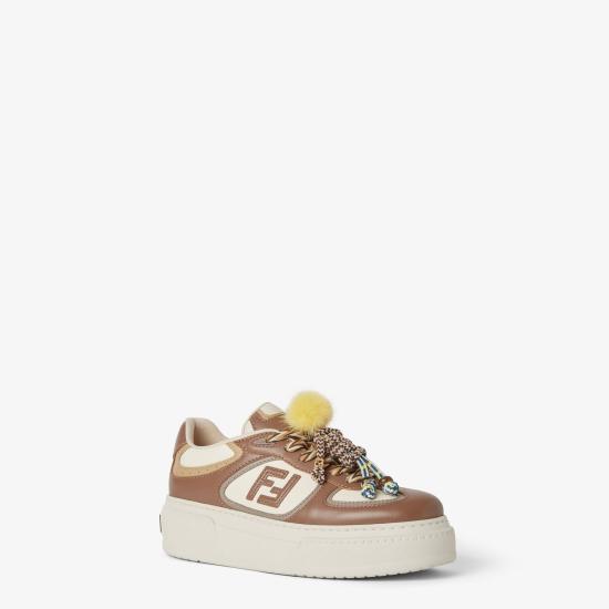 25FW 펜디 매치 소프트 레더 로우탑 스니커즈 8E8721 AY9NF1TO6 BEIGE - FENDI