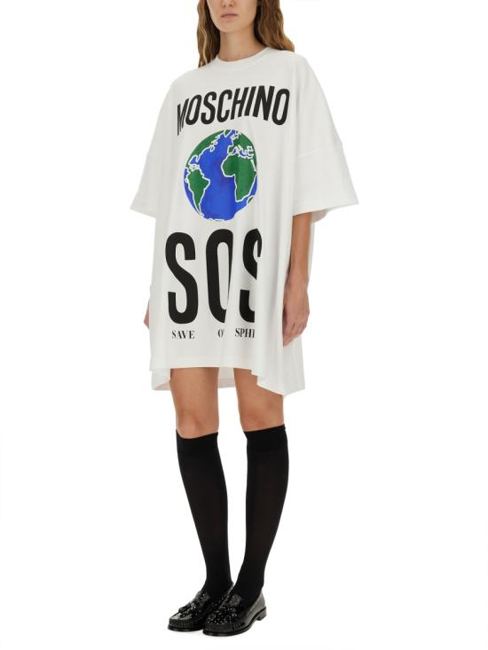 25FW 모스키노 미디 원피스 04395442 1001 WHITE - MOSCHINO