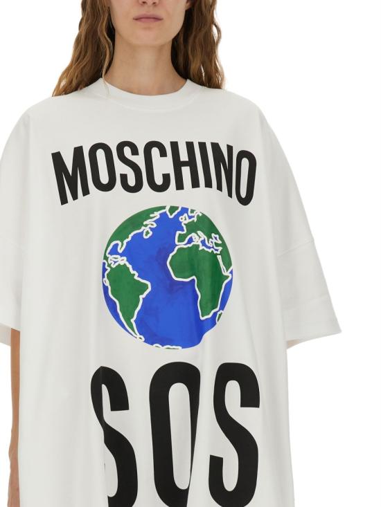 25FW 모스키노 미디 원피스 04395442 1001 WHITE - MOSCHINO