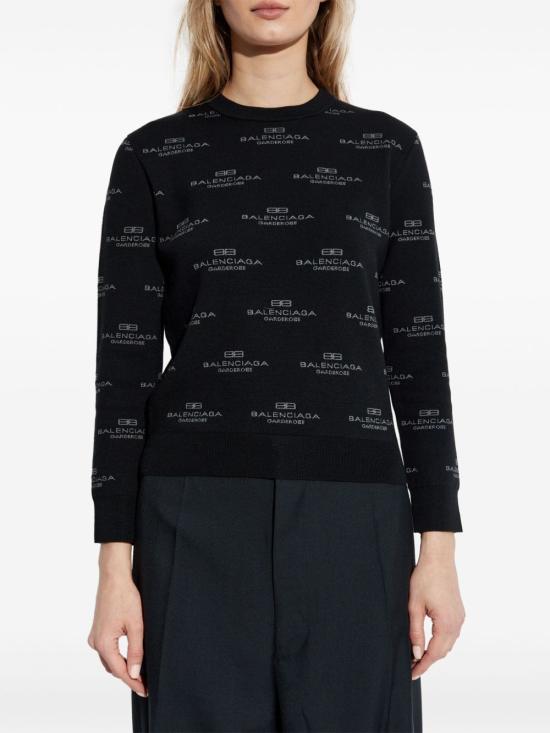 25SS 발렌시아가 로고 스웨터 812576T17241269 BLACK - BALENCIAGA