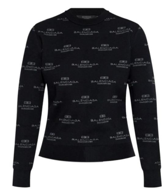 25SS 발렌시아가 로고 스웨터 812576T17241269 BLACK