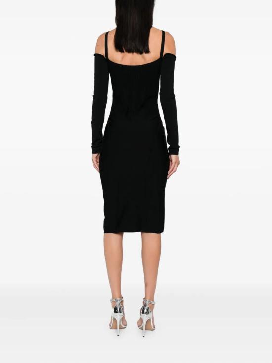 25FW 뮈글러 미디 원피스 25F2RO17251133 199 BLACK - MUGLER