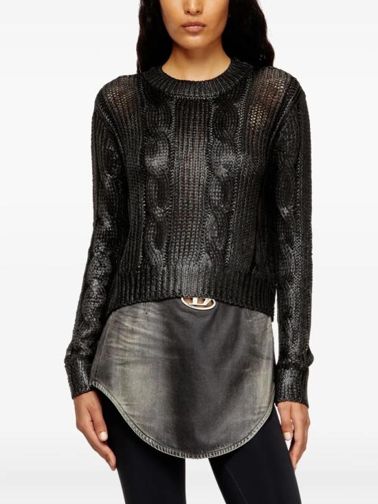 25FW 디젤 케이블 니트 스웨터 A194760NKCP 9XX BLACK - DIESEL