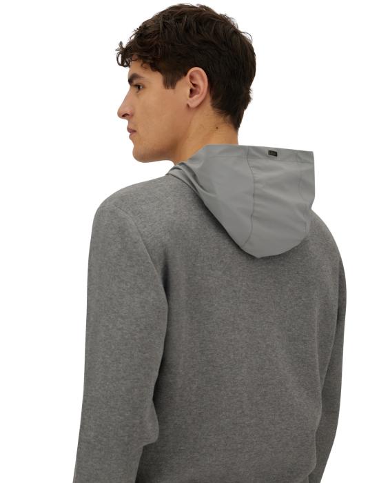 25FW 에르노 더블 코튼 니트 & 포넨테 트래블 나일론 후드 티셔츠 MG00027UR 72111 9430 GREY - HERNO