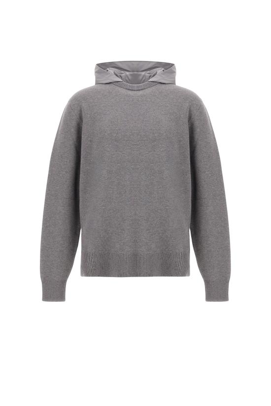 25FW 에르노 더블 코튼 니트 & 포넨테 트래블 나일론 후드 티셔츠 MG00027UR 72111 9430 GREY