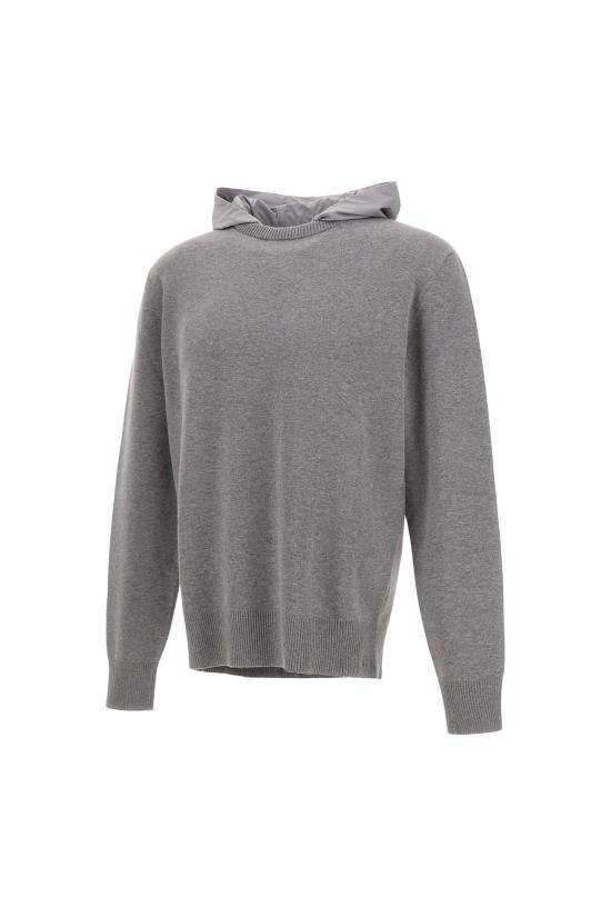 25FW 에르노 더블 코튼 니트 & 포넨테 트래블 나일론 후드 티셔츠 MG00027UR 72111 9430 GREY - HERNO