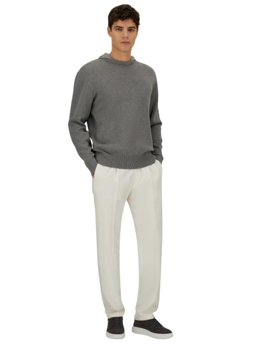 25FW 에르노 더블 코튼 니트 & 포넨테 트래블 나일론 후드 티셔츠 MG00027UR 72111 9430 GREY - HERNO