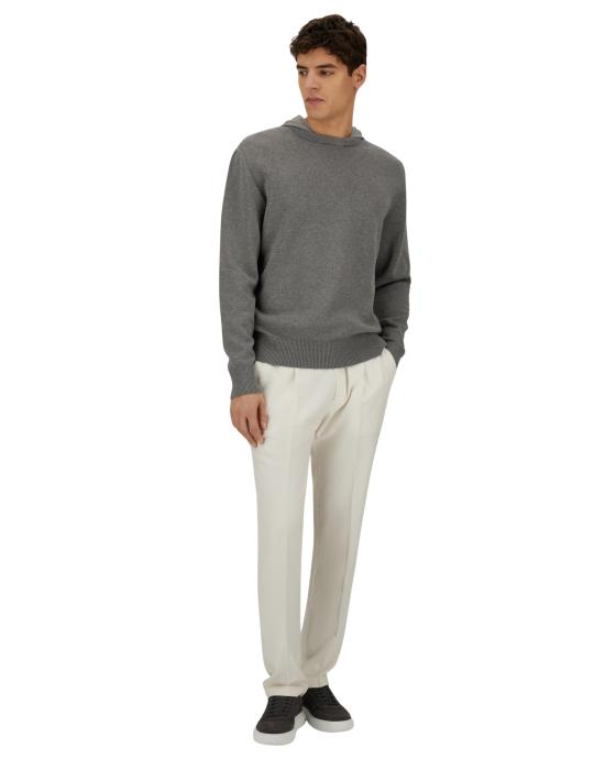 25FW 에르노 더블 코튼 니트 & 포넨테 트래블 나일론 후드 티셔츠 MG00027UR 72111 9430 GREY - HERNO