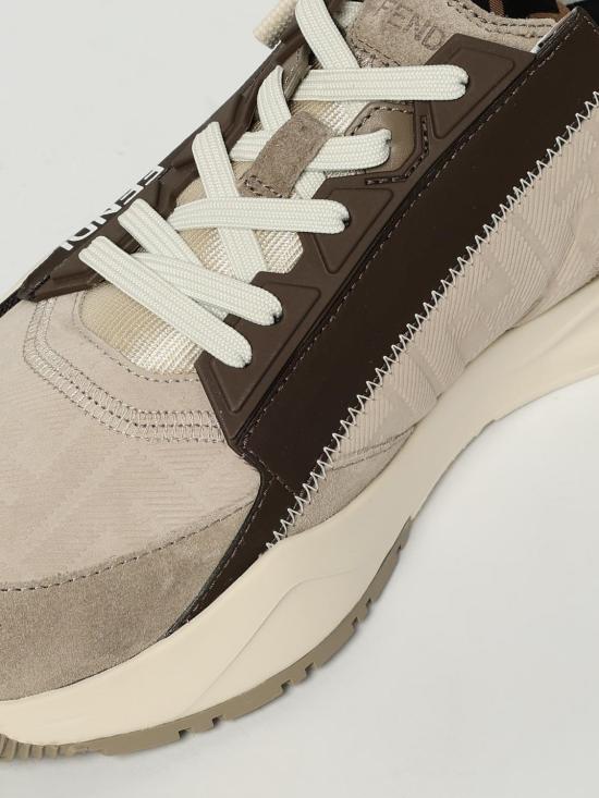 25FW 펜디 플로우 레더 스니커즈 7E1766AU2O F1SVP Beige - FENDI