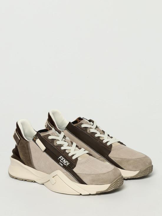 25FW 펜디 플로우 레더 스니커즈 7E1766AU2O F1SVP Beige - FENDI