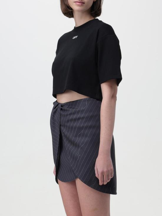 25FW 오프화이트 반팔 티셔츠 OWAA081C99JER004 1001 Black - OFF WHITE