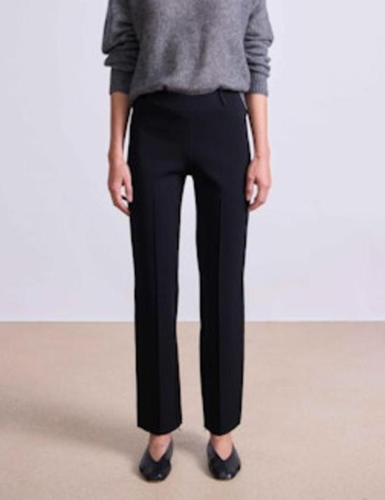  어피스 어파트 스트레이트 팬츠 어피스 아파트 스트레이트 풀온 지퍼  블랙 - APIECE APART