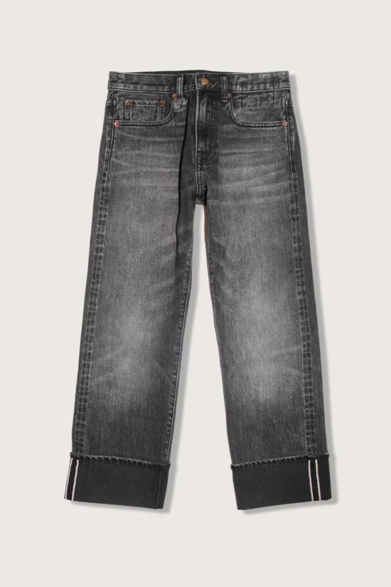  알13 데님 팬츠 R13 커프드 로미오 진 신더 블랙