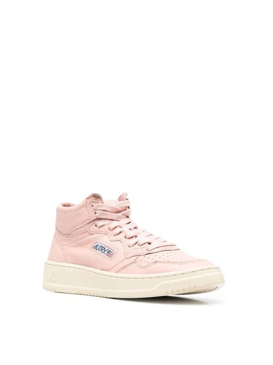 25SS 오트리 메달리스트 미드 레더 스니커즈 AUMWGG28 Pink - AUTRY