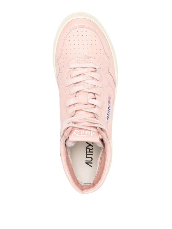 25SS 오트리 메달리스트 미드 레더 스니커즈 AUMWGG28 Pink - AUTRY