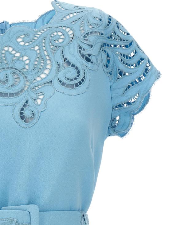  에르마노 설비노 숏 원피스 D422Q359CCILM64120 Light Blue - ERMANNO SCERVINO