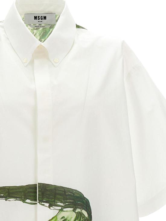  엠에스지엠 반팔 셔츠 3440ME23X23700801 White - MSGM