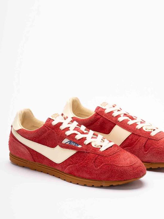 25SS 오트리 윈드스핀 스웨이드 레더 스니커즈 WSLMUB15 Red - AUTRY
