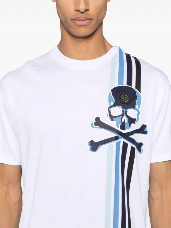  필립 플레인 반팔 티셔츠 SAECMTK8111PJY002N0108 Blue - PHILIPP PLEIN