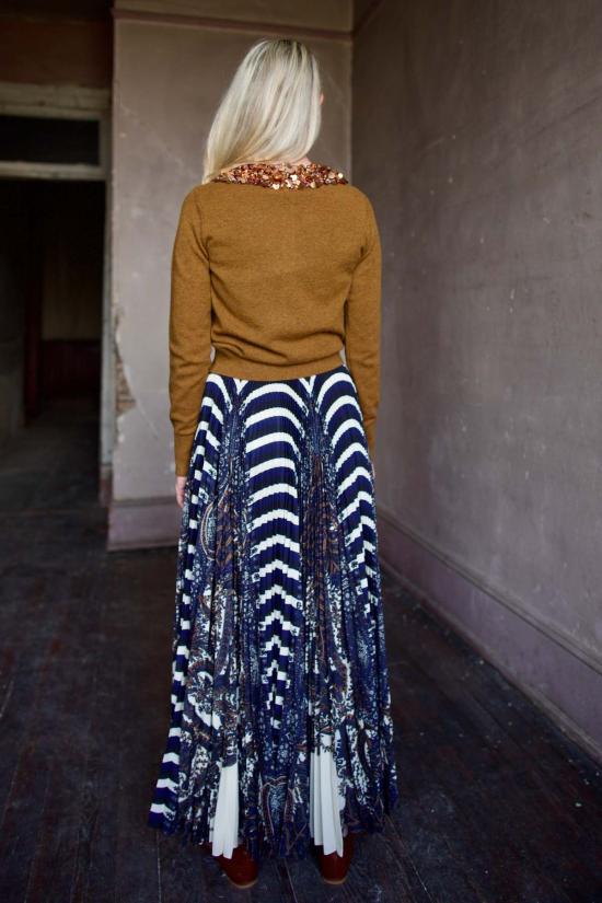  울라 존슨 미디 스커트 샤이나 하이웨이스트 플리츠 - ULLA JOHNSON