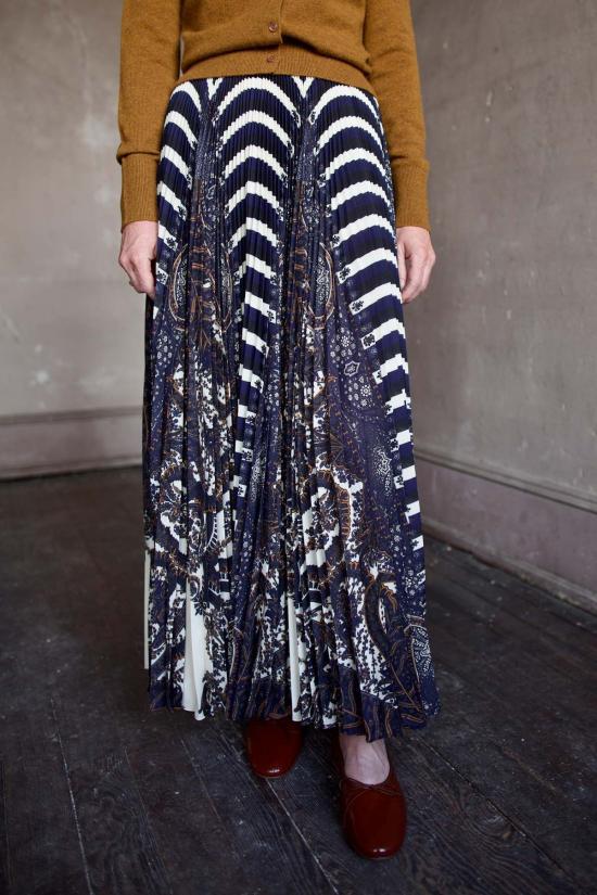  울라 존슨 미디 스커트 샤이나 하이웨이스트 플리츠 - ULLA JOHNSON