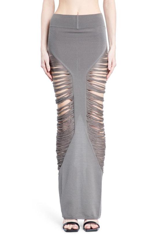 25SS 릭 오웬스 롱 스커트 RO01E7679KGRIDM 34 BROWN