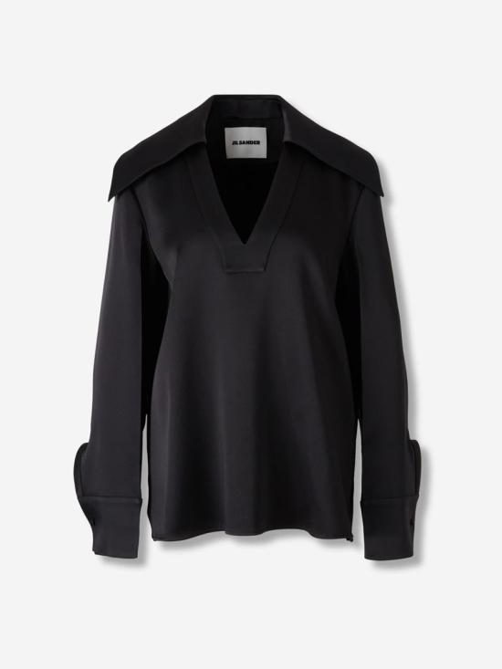 25FW 질샌더 폴로 티셔츠 J03NC0321 001BLACK WHITE