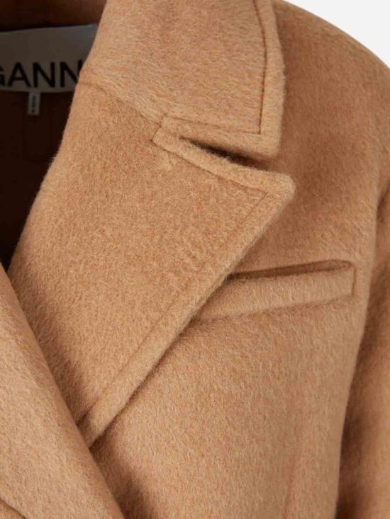 25FW 가니 더블 브레스트 자켓  W0876 399Latte Black - GANNI