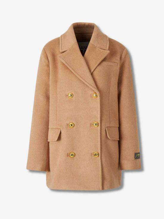 25FW 가니 더블 브레스트 자켓  W0876 399Latte Black