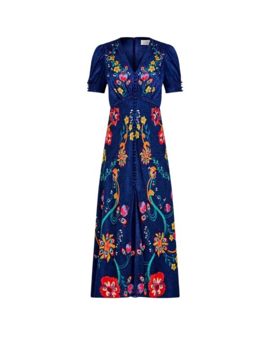  살로니 롱 원피스 Saloni Lea 롱 드레스 코사지 블룸