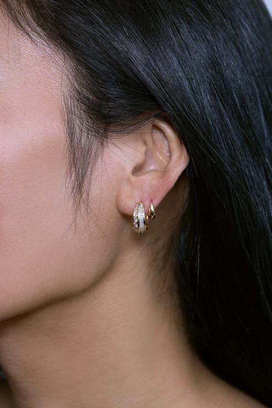  리지 맨들러 파인 주얼리 이어링 미니 크레센트 후프  화이트 골드 - LIZZI MANDLER FINE JEWELRY