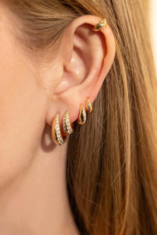  리지 맨들러 파인 주얼리 이어링 미니 크레센트 후프  화이트 골드 - LIZZI MANDLER FINE JEWELRY