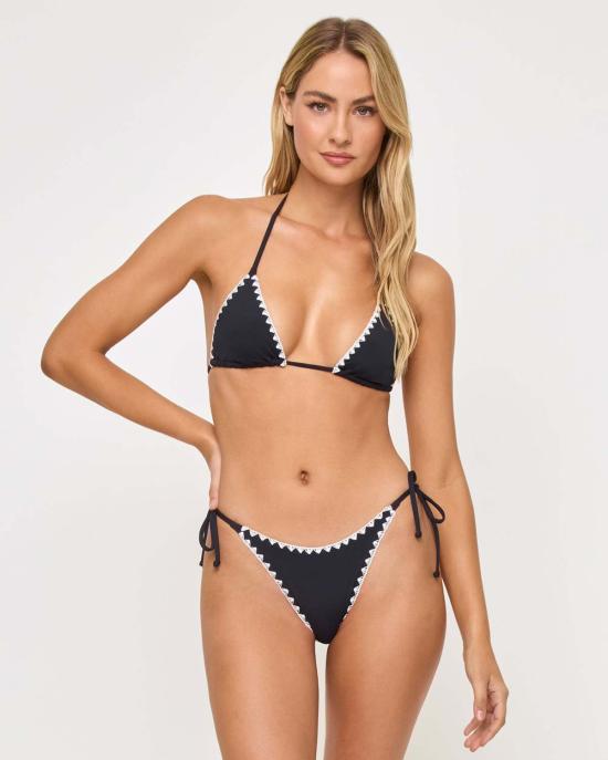  엘스페이스 비키니 수영복 LSpace 자라 비키니 바텀 블랙 크림 - L SPACE