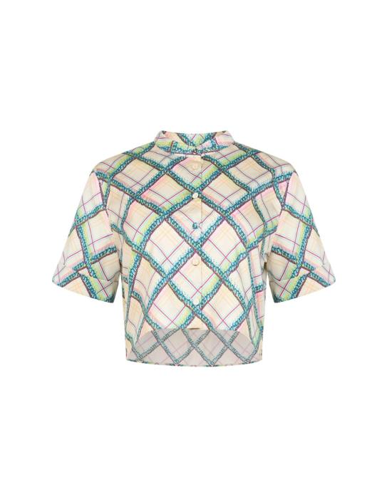  살로니 반팔 티셔츠 주드 B 셔츠 컴퍼스 체크